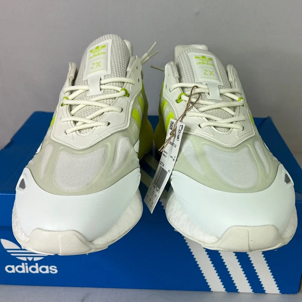 Adidas Men's Originals‎ ZX 2K Boost 2.0 Neon Slime Green White Sneakers Sz 10.5